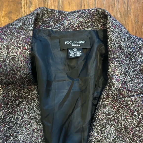 Focus 2000 Women’s Size 22W Multicolored Blazer Paisley Long Sleeve Buttons - Picture 5 of 8